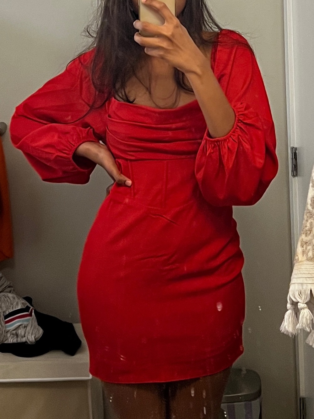 Princess Polly Red Puff-Sleeve Mini Dress